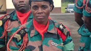 Mouila&nbsp;: présentation du drapeau au contingent 2023 B du génie militaire